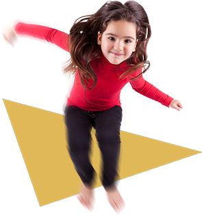 happy girl jumping