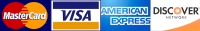 We accept MasterCard, Visa, American Express, Discover